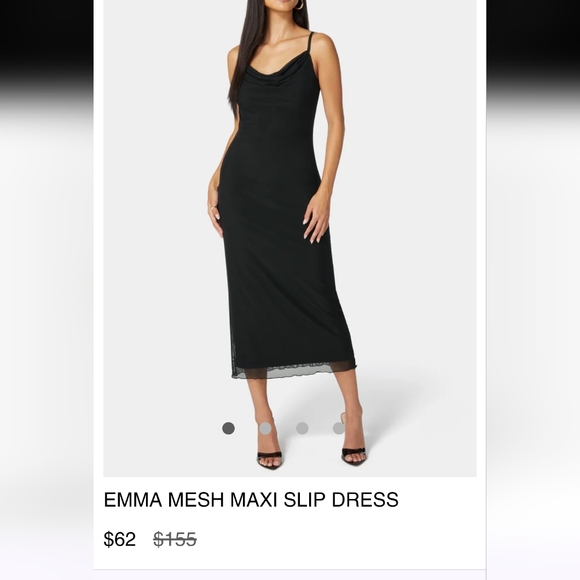 bebe Size S Emma Mesh Maxi Slip Dress - Picture 4 of 7